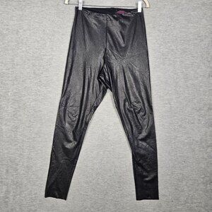 Commando Women's Black High-Rise Skinny Faux Leather Pull-on Leggings Size  L